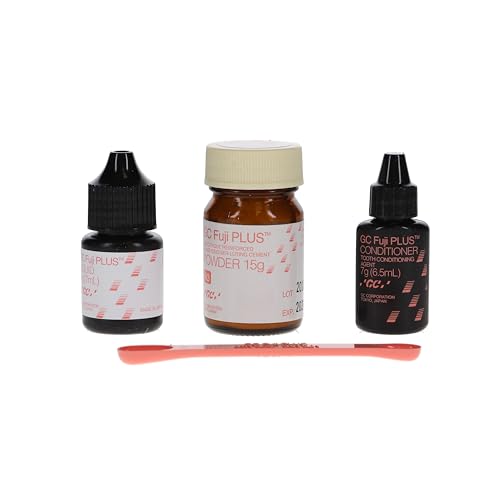 GC 003211 Fuji Plus Glass Ionomer Luting Cement 1:1:1 Package Conditioner Liquid Powder