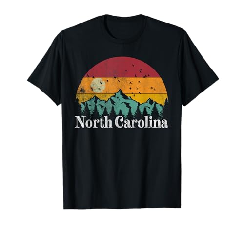 North Carolina 70s-80s Retro Mountain Ski T-Shirt