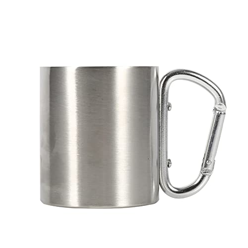 Natudeco Camping Cup Stainless Steel Mug Stainless Steel Travel Mug with Handle Camping Mug for Backpacking Camping Picnics Shopping Outdoor Activities