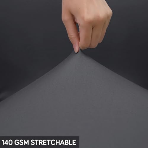 Image of HOKIPO 'SereneSolids' 140 GSM Office Chair Cover for Desk Chair (Low-Back) - 140 GSM Stretchable Fabric - Washable, Durable & Anti-Slip - Fits Small & Low-Back Office Chairs, Grey (AR-6222-GRY)