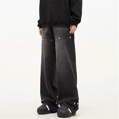 Y2k Baggy Jeans Men Loose Fit Hip Hop Streetwear Pants Vintage Skater Wide Leg Denim Trousers Grunge Style2