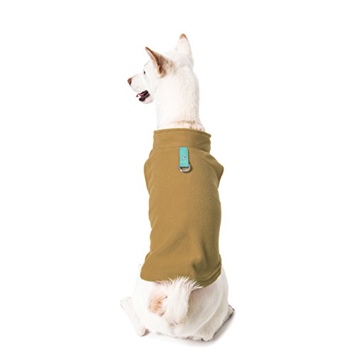 Image of Gooby Fleece Vest Dog Sweater - Clay, Medium - Warm Pullover Fleece Dog Jacket with O-Ring Leash - Winter Small Dog Sweater Coat - Cold Weather Dog Clothes for Small Dogs Boy or Girl (Pack of 2)