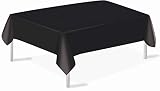 Black Plastic Tablecloths 3 Pack Disposable Table Covers 54 x 108 Inches Shower Party Tablecovers PE
