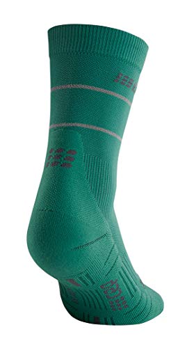 CEP reflective mid-cut socks, green, women IV2