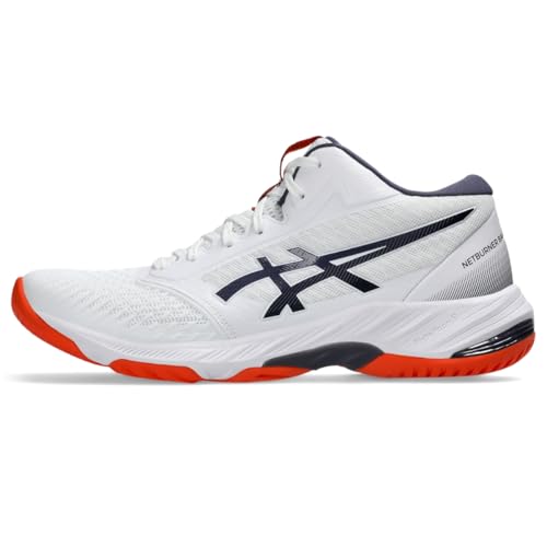 ASICS Tênis de vôlei masculino Netburner Ballistic Ff Mt 3, Branco/índigo neblina, 47