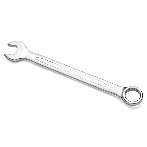 Image of Jetech 38mm Combination Wrench, Metric 12-Point Chrome Vanadium Steel Spanner, Industrial Grade with 15-Degree Offset, Sand Blasted Finish, Heat-Treated Forged Tool