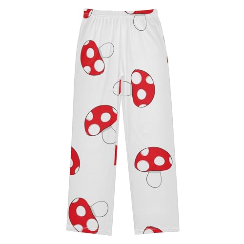 Red Mushroom Boys Pants Boys Athletic Pants Long Pant for Boywith Pockets Wide-Leg Size 6-14Y