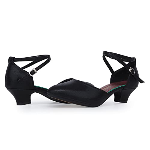 SWDZM Closed Toe Latin Ballroom Dance Shoes Women Salsa Bachata Dance Shoes Low Heel3