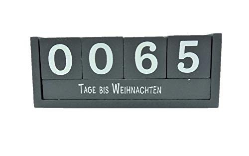 Countdown Würfel Holz 18,5 x 7 cm Tageszähler Grau