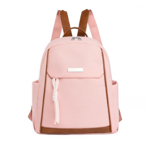 Vintage Oversized Backpack - Retro Large Capacity Rucksack for Travel & Work (Pink)