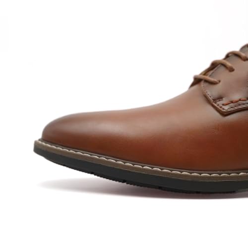 Image of Finishing & Sewing Men's Cap Toe Lace Up Oxford Dress Shoes