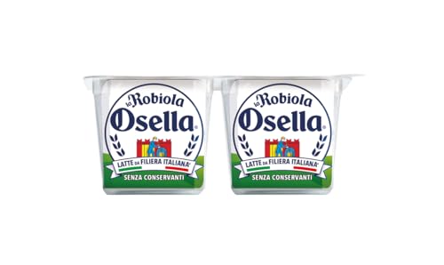 Fattorie Osella, Robiola Classica, Formaggio Fresco con Latte Italiano a Km 0, senza Conservanti, adatto ai Vegetariani, 2x100g