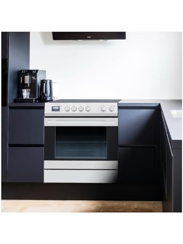 Garvee 30" Electric Range 5 Cu.Ft. Capacity with 4 Burners Glass Cooktop, Convection Oven, 6 Cooking Functions, Stainless Steel Freestanding Electric Range Oven with Front Control, Silver