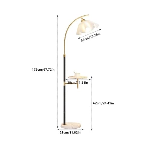 Lampadaire de salon réglable avec table en marbre intégrée - 2