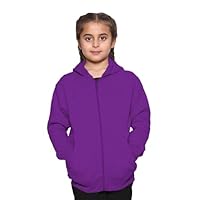 WOOD QUAIL Kids Girls Boys Zipper Hoodie Unisex Fleece Zipper Top Jacket PE School Sweat Hoodie Sports Casual Wear (4-13 Years) (13-14 Years, Purple Zipper Hoodie)