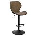 Produktbild EUGAD 1X Barhocker Barstuhl Bistrohocker Tresenhocker Retro höhenverstellbar und drenbar mit Rückenlehne aus Kunstleder Stahl, Dunkelbraun, 0663BY-1