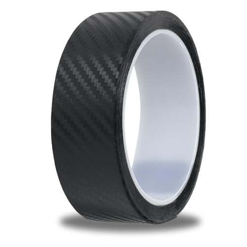 Carbone Adhésif pour Voiture, Covering Carbone, Bandes de Fibre, 3cm x 5m Fibre de Carbone Autocollant, Protection Seuil de Porte Voiture, Autocollant Carbone pour Voiture pour la Plupart