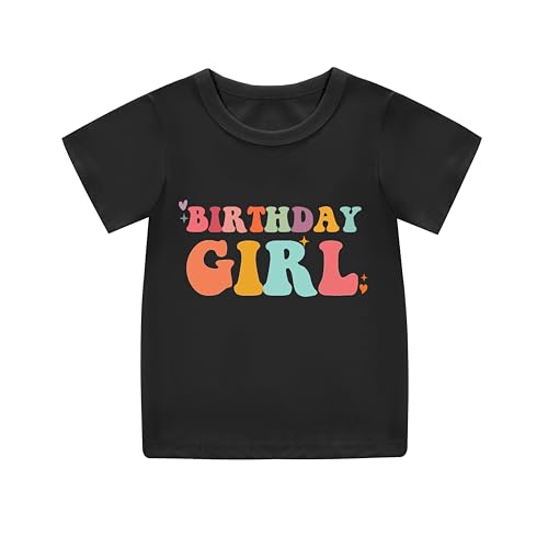 Image of Birthday Girl Shirt Girls 1st-14th Birthday Outfit Teen Toddler Baby Cute Short Sleeve T-Shirt