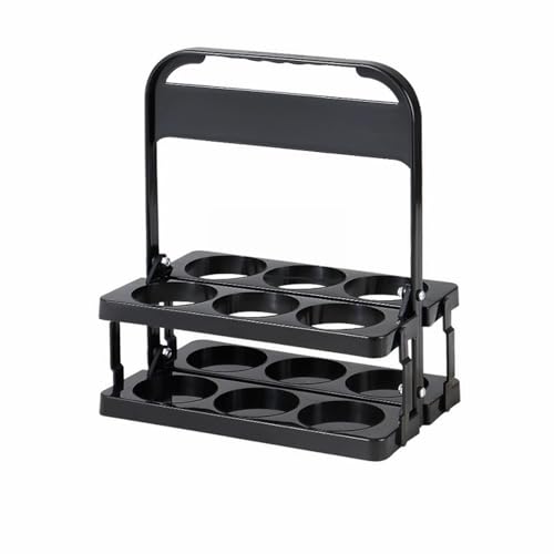 Tragbarer Getränkehalter aus Kunststoff, wiederverwendbar, für Bierflaschen, Kaffeetassen, Getränkehalter für 6 Löcher, Becherhalter mit Griff für Catering, Restaurant, Reisen, Auto, Kühlschrank