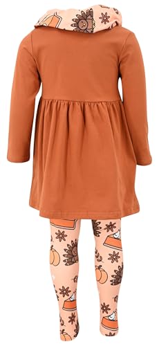 Image of Unique Baby Girls Kids Toddler 3pc Outfit Set Long Sleeve Soft Knit Tunic Top Leggings and Scarf