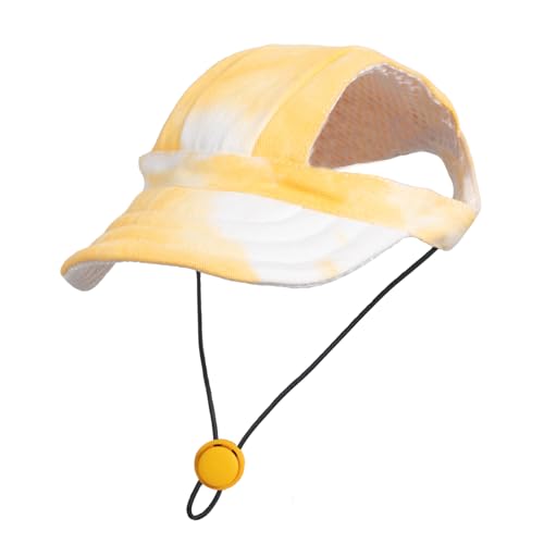 Pet Dog hat, cat hat, Sun hat, Puppy Baseball hat, Outdoor hat Suitable for Small Dogs and Cats (Yellow, Small)