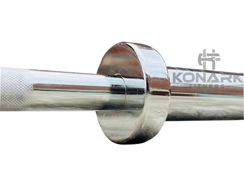 Image of Konark Fitness 6 Feet Straight Olympic Heavyweight Lifting Training Barbell Rod for Gym Fitness Workout with Two Springs Collar (30 Mm Internal Dia and 50mm Outer Dia)