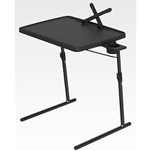 Max Adjustable TV Tray Table with Cup Holder - 22 x 16.9 inch TV Dinner Tray on Bed & Sofa, Large Size Comfortable Folding Table, Laptop Table for Couch with 6 Height & 3 Tilt Angle Adjustment