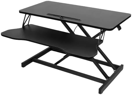 Standing Desk Converter, Desktop Size 80 x 40cm, Pneumatic Liftin...