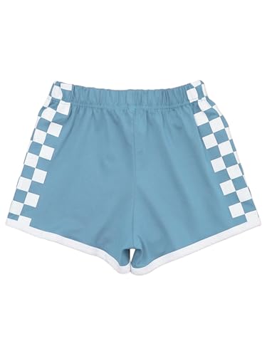 Kids Girls Checkerboard Bowknot Elastic Waistband Plaid Sports Shorts Running Workout Gym Activewear4