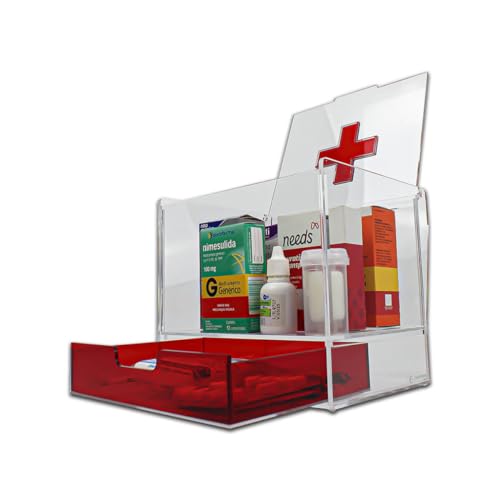 Organizador Acrílico Compacto Para Medicamentos Com Gaveta