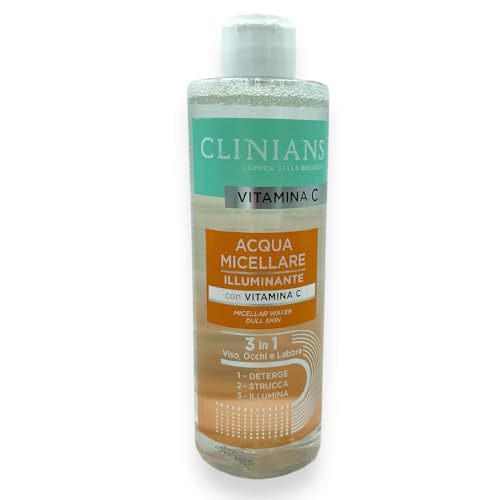 CLINIANS | Vitamin C Illuminating Micellar Water, Dermatologisch Getestet, Reinigt sanft, Made in Italy, 400 ml