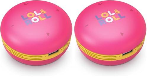 Energy Sistem LOL&Roll Pop Kids Speaker (Tecnología inalámbrica Bluetooth 5.0, Music Share, Control de Volumen, 5 W) - Rosa (Paquete de 2)
