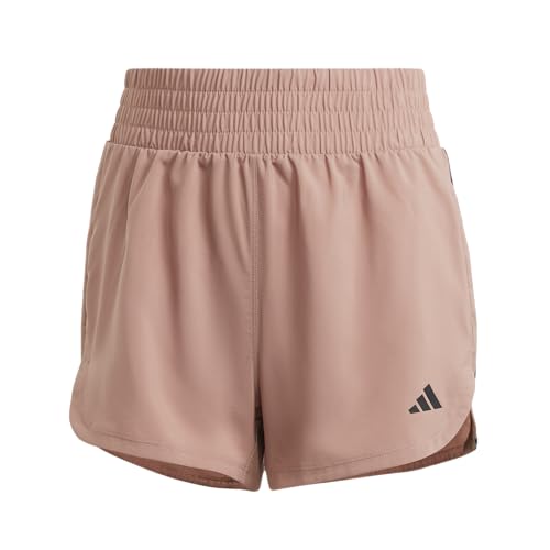 adidas Women's Pacer 3-Stripes Woven High-Rise Training Shorts, Warm Clay/Black, Medium/5