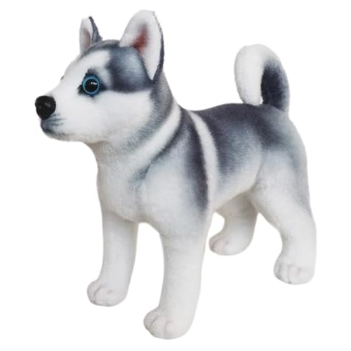 Peluche Husky de Sibérie réaliste en coton doux pour la maison