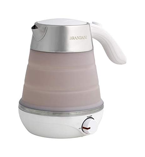 Brandani 53491 Bollitore Elettrico Salvaspazio 0,6 LT Inox Silicone PP - Colore Tortora