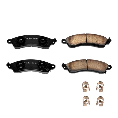 Image of PowerStop Front Brake Pads for Chevrolet Camaro 1987-92 |Corvette 1988-96 |Ford Mustang 1994-01 |Mustang 2003-04 |Pontiac Firebird 1988-89 - Z17 Ceramic Brake Pads with Installation Hardware, 17-412