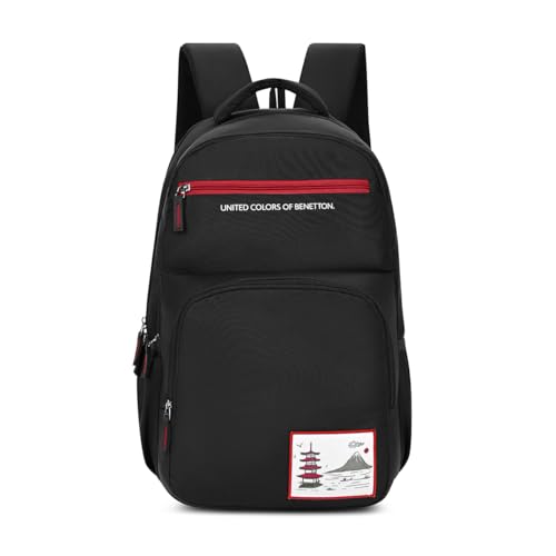 Image of United Colors of Benetton Unisex High-School Backpack BENTON | 3-Compartment Large Capacity Bag with Game Changer Graphics | Backpack for School Girls and Boys | 37L Capacity