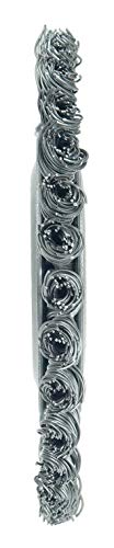Image of Weiler 13124 Mini Roughneck 4 inch Stringer Bead Wire Wheel, .020 inch Steel Fill, 1 /2 inch-3 /8 inch Arbor Hole, Made in the USA
