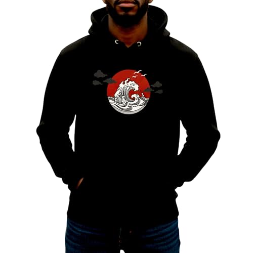 Sweat dragon japonais et vague pour un look streetwear urbain au quotidien