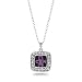 Chiari Malformation Awareness Classic Silver Plated Square Crystal Necklace