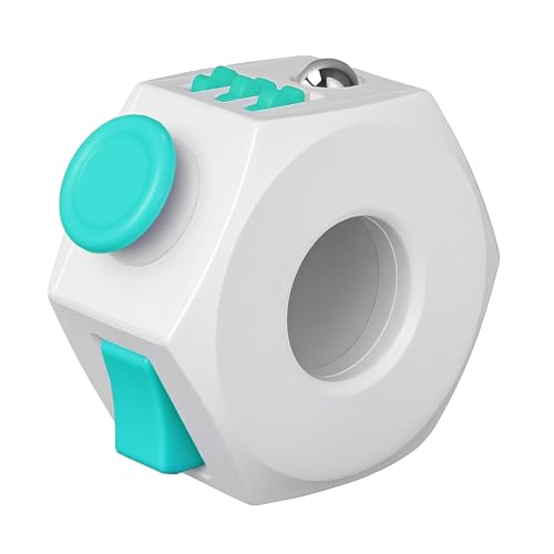 Image of Fidget Toys Adults Sensory Cube Toy - Cube Toys with Click Ball - Decompression Ring Fidget Finger Toy Stress Relief for Adults(White)