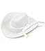 Darice 12731-202 White Felt Cowboy Hat with Rope Detail, 2" Felt Cowboy Hat
