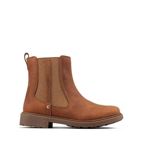 Clarks Astrol Toddler Orin Leather Boot - Black, Tan leather, 27.5 EU