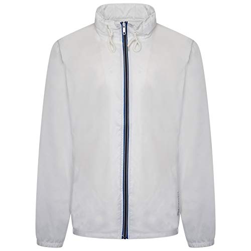 Style It Up - Abrigo Impermeable con Capucha para Hombre, Resistente al Viento, Impermeable, Ligero y Liso, para Adultos, Pac UK Blanco Blanco XXL