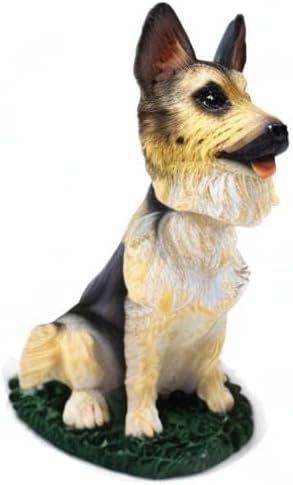 Miniatura 3 de Animal Den Figura de perro Bobblehead de pastor alemán bronceado y negro para tablero de automóvil, accesorio divertido