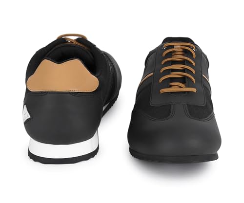 Image of LOUIS STITCH Men's Mustard and Black Sneakers Shoes Casual Sneaker for Men Cushion Sole Breathable Inner (LSP-SNK-PN-MUJB)