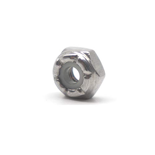 Image of 100pcs 6-32 304 Stainless Steel Nylon Inserted Lock Nut, 18-8#6-32 Nylock Nuts, #6 Nylon Lock Nuts for 3D Printer, Models, Toys