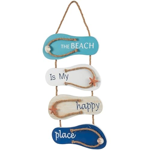 Juvale Flip Flop Wall Ornament, Slippers Hanging Decoration with Beach Design, Ocean Decorfor Living Room, Bedroom, and Dining Room, 8.75 x 3.75 x 3 Inches