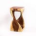 FairEntry Tabouret en bois torsadé - Colonne de fleurs - Table d'appoint - Support de fleurs - Naturel et massif - 50 x 28 x 28 cm