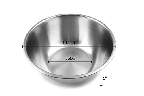 Image of Fox Run Stainless Steel Mixing Bowl, 10.75 Quart Capacity Large Metal Bowl